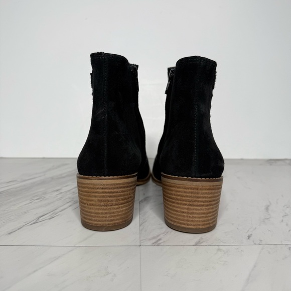 Paul Green Vienna Black Suede Stacked Heel Bootie 6 / 8.5 - Picture 3 of 15